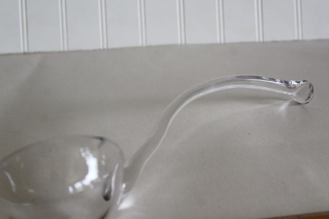 photo of crystal clear glass punch ladle, vintage punch bowl ladle for wedding or parties #4