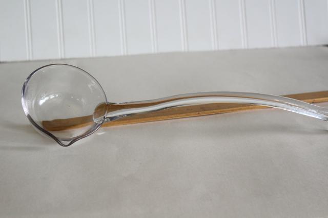 photo of crystal clear glass punch ladle, vintage punch bowl ladle for wedding or parties #5