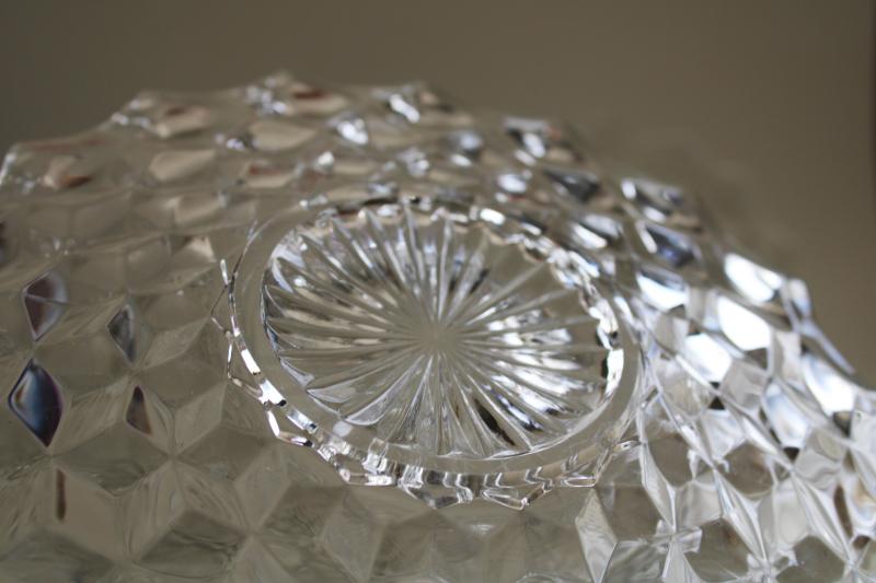 photo of crystal clear vintage Fostoria American cube pattern salad plates set of 8 #3