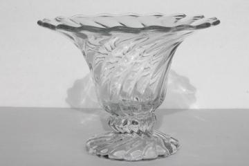 catalog photo of crystal clear vintage Fostoria Colony glass flared rim flower vase