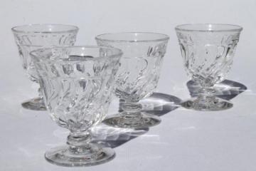 catalog photo of crystal clear vintage Fostoria Colony glass fruit cocktail / oyster glasses