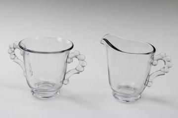 crystal clear vintage Imperial candlewick pattern mini creamer & sugar set