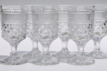 catalog photo of crystal clear vintage Wexford waffle pattern Anchor Hocking wine glasses