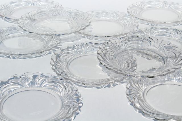 photo of crystal clear vintage elegant glass Cambridge Caprice salad plates, set of 10 #1