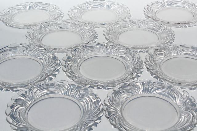 photo of crystal clear vintage elegant glass Cambridge Caprice salad plates, set of 10 #7