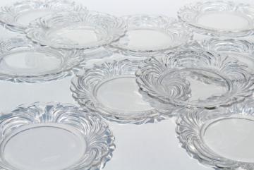 catalog photo of crystal clear vintage elegant glass Cambridge Caprice salad plates, set of 10