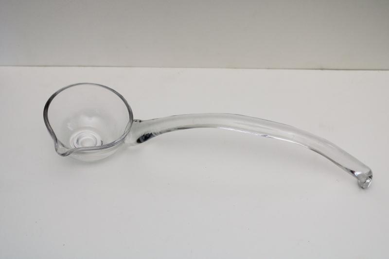 photo of crystal clear vintage glass ladle for a punch bowl, holiday or wedding serveware  #1