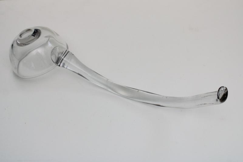 photo of crystal clear vintage glass ladle for a punch bowl, holiday or wedding serveware  #3