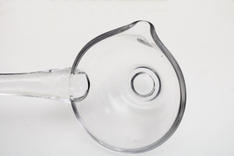 photo of crystal clear vintage glass ladle for a punch bowl, holiday or wedding serveware  #4