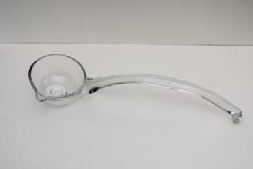 catalog photo of crystal clear vintage glass ladle for a punch bowl, holiday or wedding serveware 