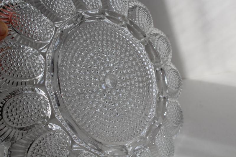 photo of crystal clear vintage pressed glass egg plate, serving tray for deviled eggs #4