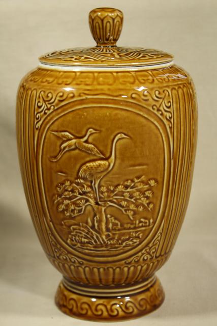 photo of cultural revolution vintage 1970s China ceramic ginger jar or urn w/ giant pandas #6