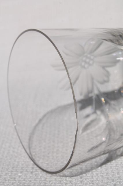 photo of cut crystal tumblers w/ butterfly and flower design, drinking glasses w/ butterflies #6