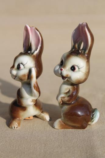 photo of cute fun vintage ceramic Easter party decorations, chocolate bunny pitcher, chicks etc. #2
