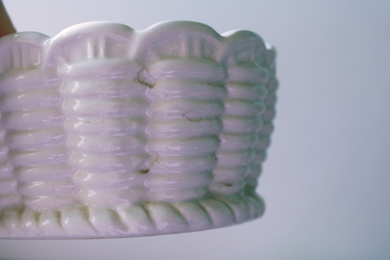 photo of cute white goose or duck on nest, 1980s vintage Taiwan ceramic covered dish or trinket box #5