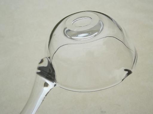 photo of cyrstal clear glass punch ladle, vintage punch bowl ladle #6