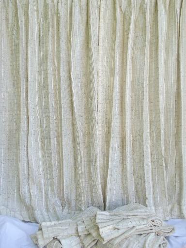 photo of danish modern 60s 70s vintage drapes, handwoven weave natural cream color #1