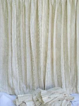 catalog photo of danish modern 60s 70s vintage drapes, handwoven weave natural cream color