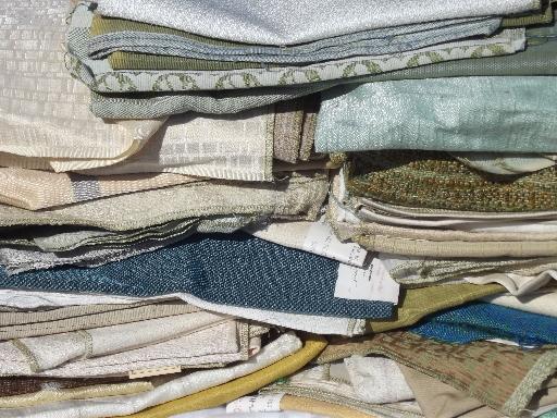photo of danish modern vintage 60s mod upholstery / decorator fabric samples lot #1