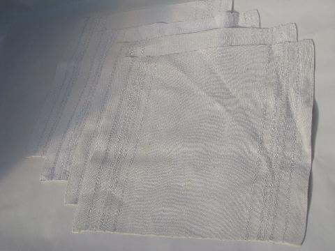 photo of danish modern vintage scandinavian table linens, drawn thread, colored linen #4