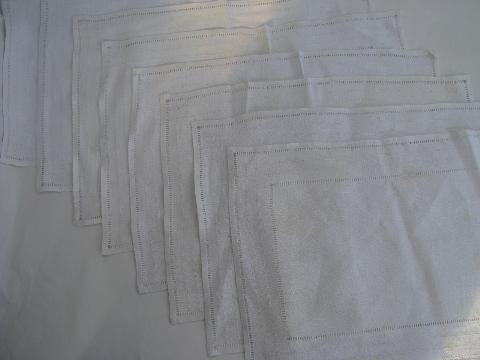 photo of danish modern vintage scandinavian table linens, drawn thread, colored linen #7
