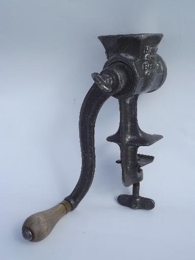 photo of dated 1904 hand crank food chopper meat grinder, Hibbard Spencer Bartlett #4