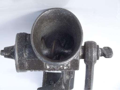 photo of dated 1904 hand crank food chopper meat grinder, Hibbard Spencer Bartlett #5