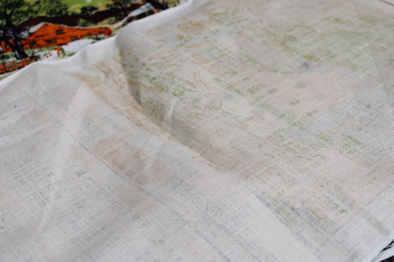 photo of deadstock 70s vintage calendar towels, 1973 & 1974 grandmacore kitchen prints pure linen tea towels lot  #7