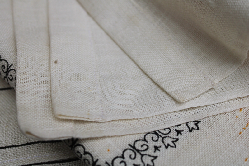 photo of deadstock 70s vintage calendar towels, 1973 & 1974 grandmacore kitchen prints pure linen tea towels lot  #15