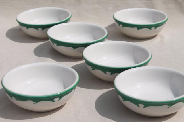 photo of deco airbrush stencil china restaurant ware bowls, vintage Buffalo china ironstone #1