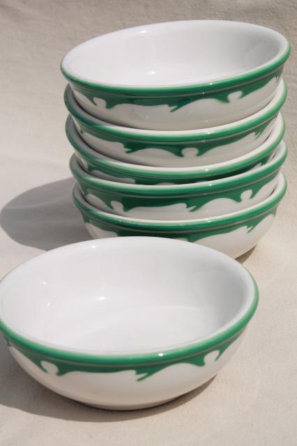 photo of deco airbrush stencil china restaurant ware bowls, vintage Buffalo china ironstone #2