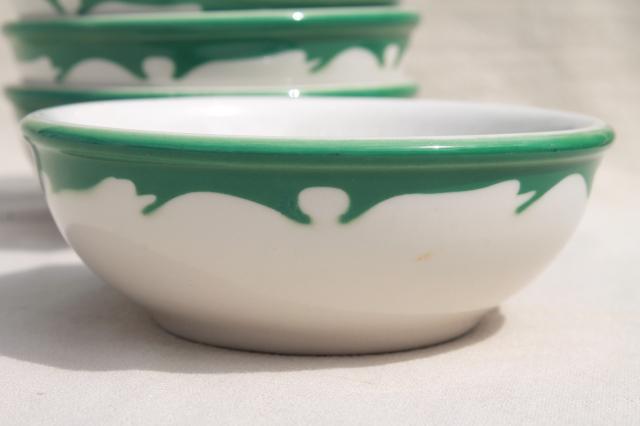 photo of deco airbrush stencil china restaurant ware bowls, vintage Buffalo china ironstone #3