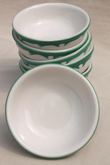 photo of deco airbrush stencil china restaurant ware bowls, vintage Buffalo china ironstone #5