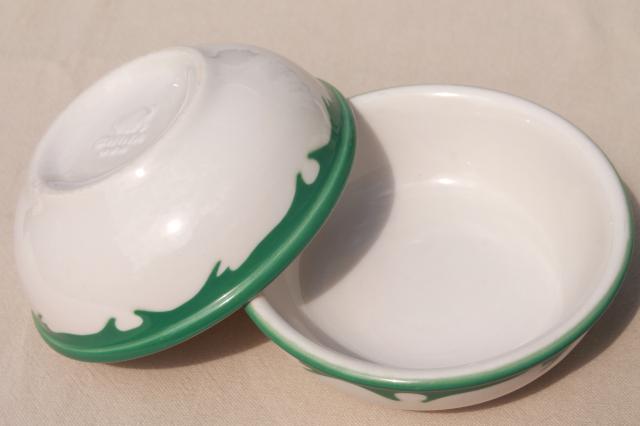 photo of deco airbrush stencil china restaurant ware bowls, vintage Buffalo china ironstone #6