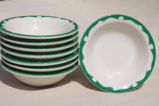 photo of deco airbrush stencil china restaurant ware bowls, vintage Buffalo china ironstone #1