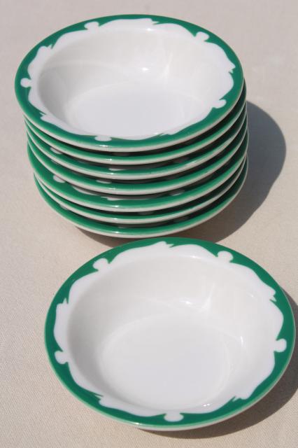 photo of deco airbrush stencil china restaurant ware bowls, vintage Buffalo china ironstone #3