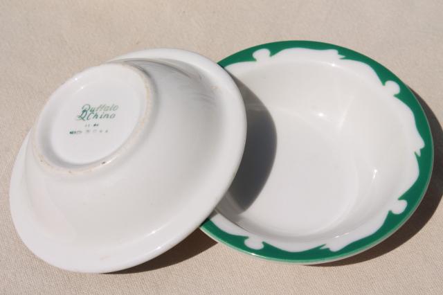 photo of deco airbrush stencil china restaurant ware bowls, vintage Buffalo china ironstone #4