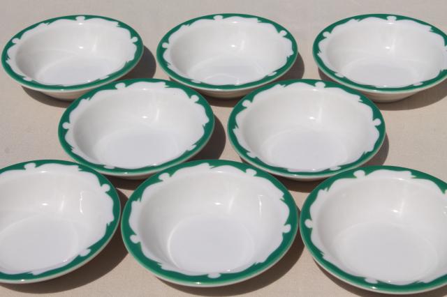 photo of deco airbrush stencil china restaurant ware bowls, vintage Buffalo china ironstone #5