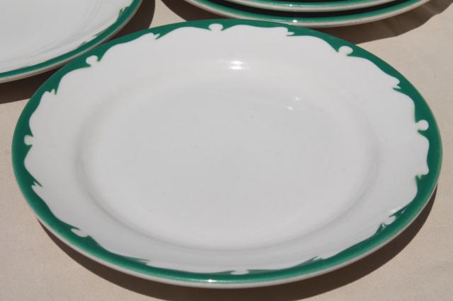 photo of deco airbrush stencil china restaurant ware dinner plates, vintage Buffalo china ironstone #2