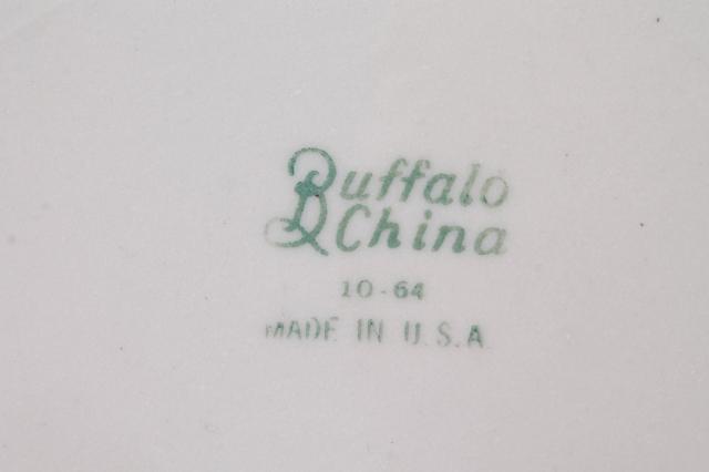 photo of deco airbrush stencil china restaurant ware dinner plates, vintage Buffalo china ironstone #6