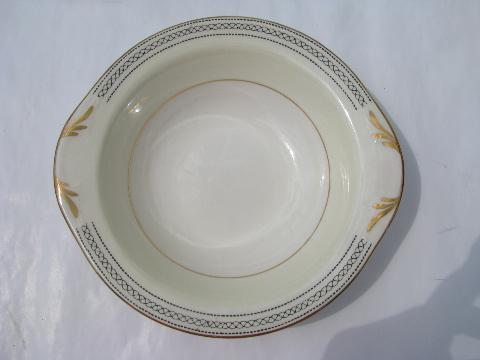 photo of deco black & gold border, vintage Pope-Gosser china dinnerware, service for 8 #3