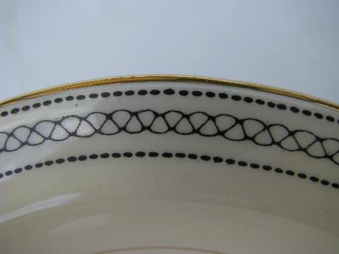 photo of deco black & gold border, vintage Pope-Gosser china dinnerware, service for 8 #4