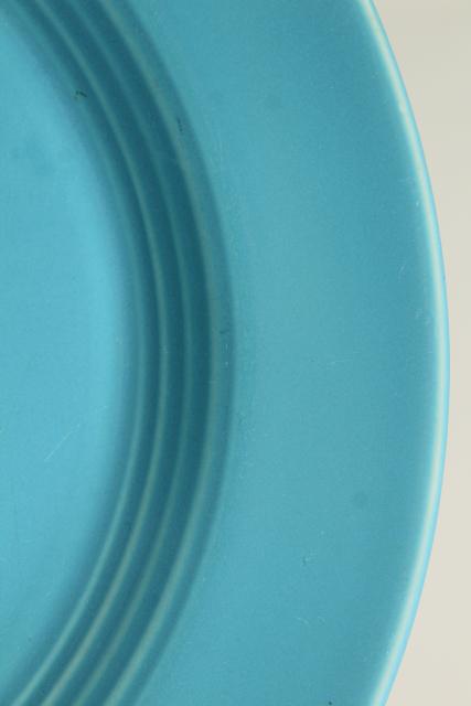 photo of deco vintage Homer Laughlin fiesta turquoise Harlequin ring band dinner plates #5