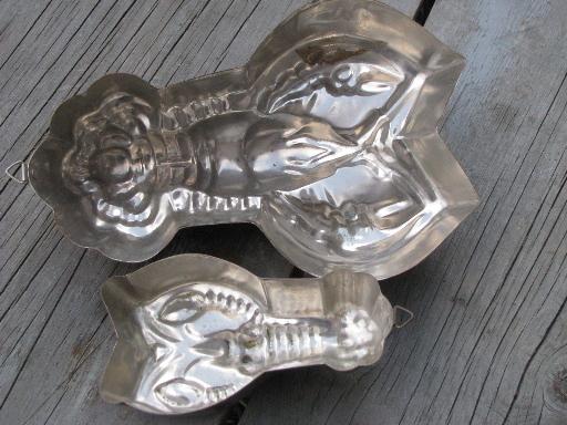 decorative copper fish and lobster molds for aspic, molded jello salads