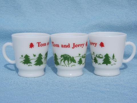 photo of deer in the forest Christmas pine trees print Tom and Jerry punch set #3