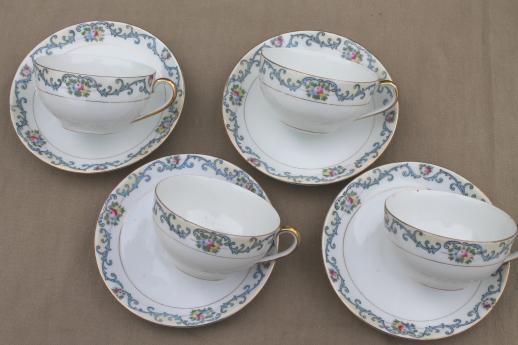 photo of delicate hand-painted porcelain tea set or luncheon dishes, vintage Field - Japan china #4