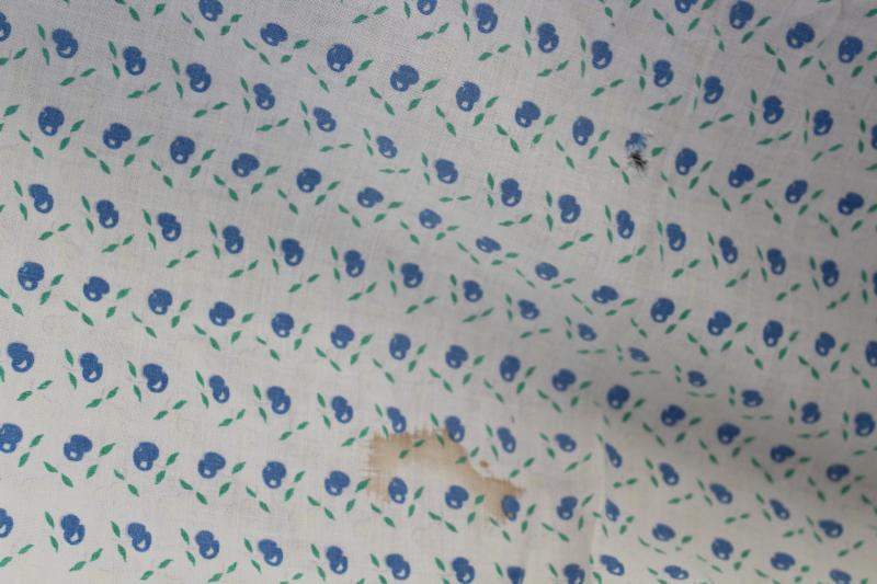 photo of depression era cotton print fabric feed sack remnants pieces, 1930s vintage #7