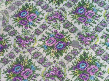 catalog photo of depression era cotton print fabric, purple flowers