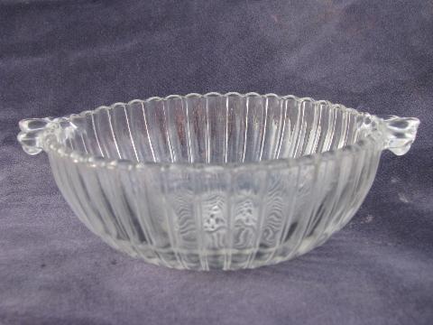 photo of depression kitchen glass, set of six berry or ice cream bowls, vintage Hazel Atlas? #3