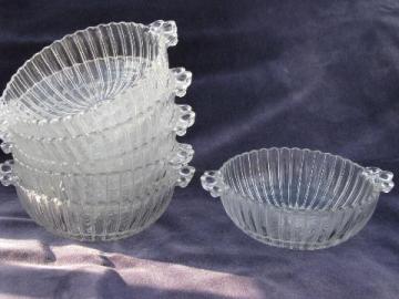 catalog photo of depression kitchen glass, set of six berry or ice cream bowls, vintage Hazel Atlas?